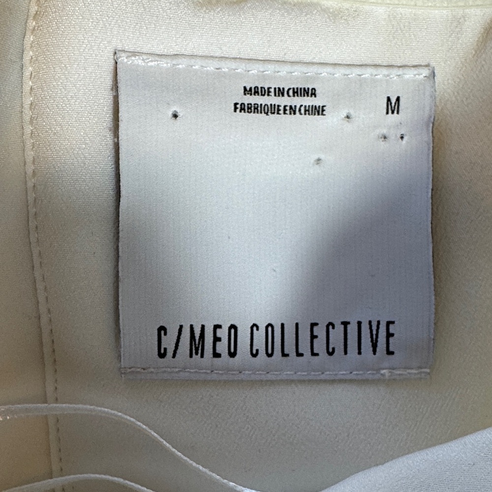 C/MEO COLLECTIVE Romantic Off-Shoulder White Ruffle Midi Dress Bridal Size M - Picture 4 of 8